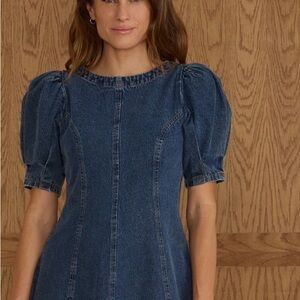 Rylee + Cru Blue Denim Midi Dress